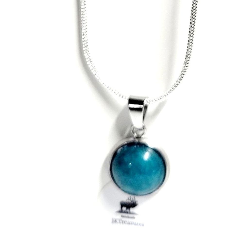 Natural Adventurine Crystal Pendant Sterling Silver Necklace