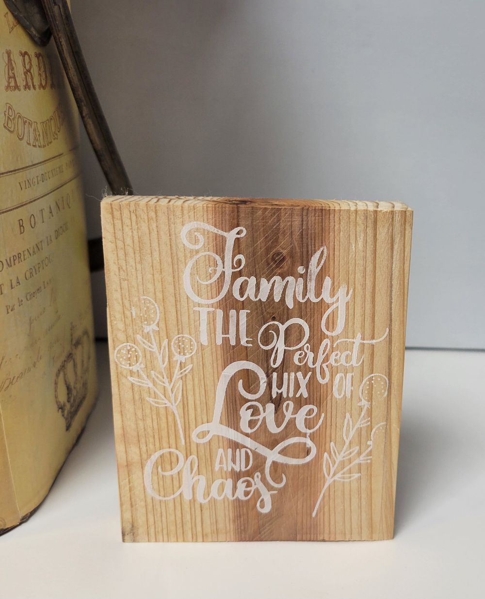 Family the perfect mix of love and chaos table art wall hang...