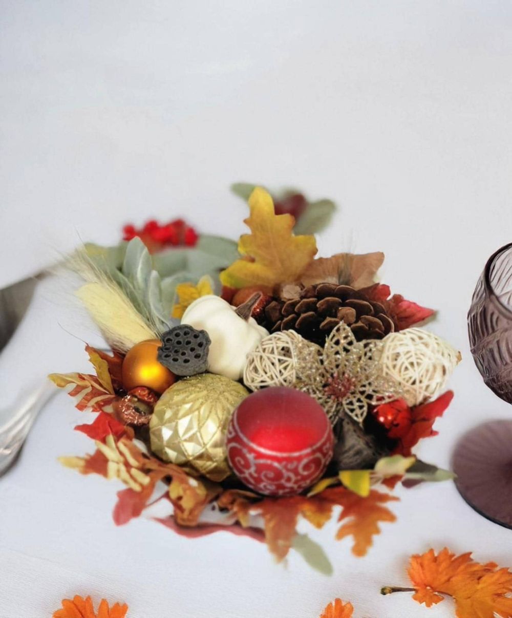 Handcrafted Festive Autumn Decorative Basket table decor cen...