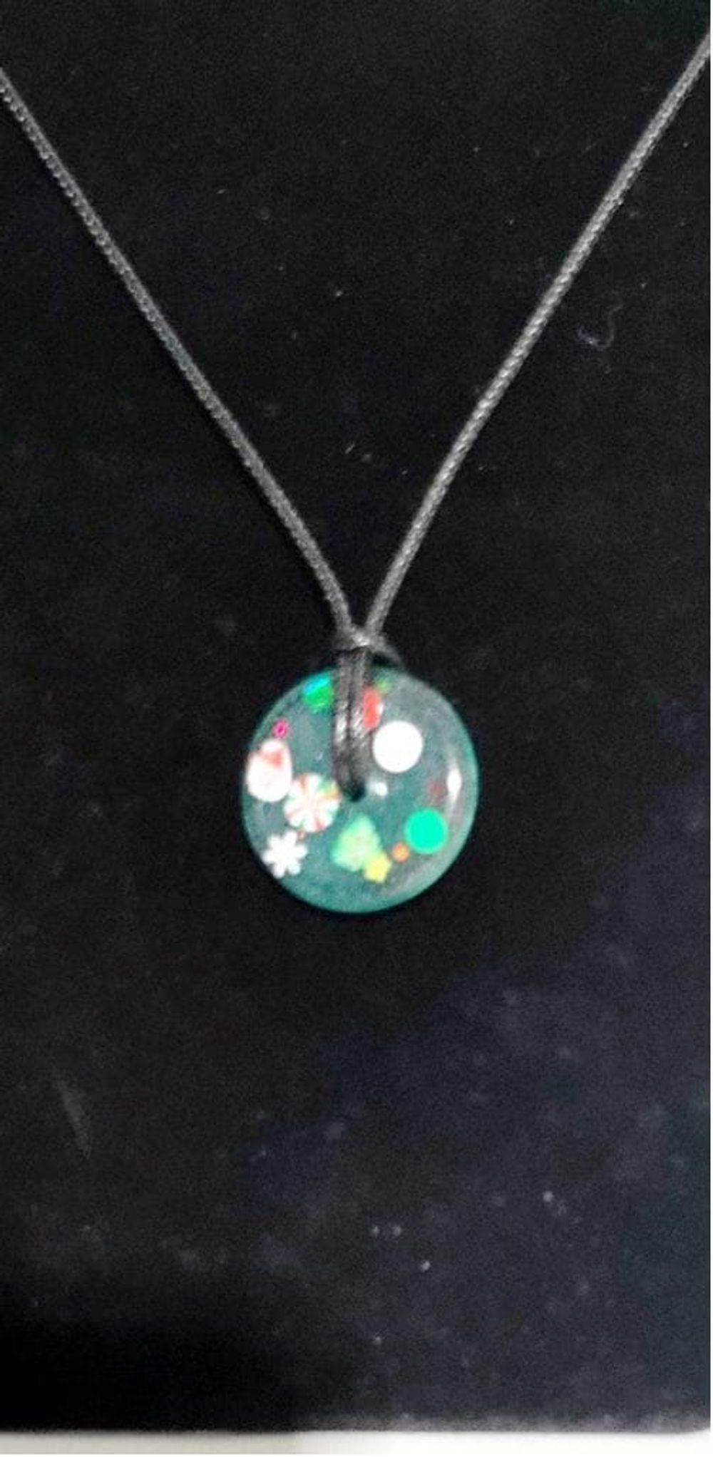 Handcrafted resin Christmas Medallion Necklace