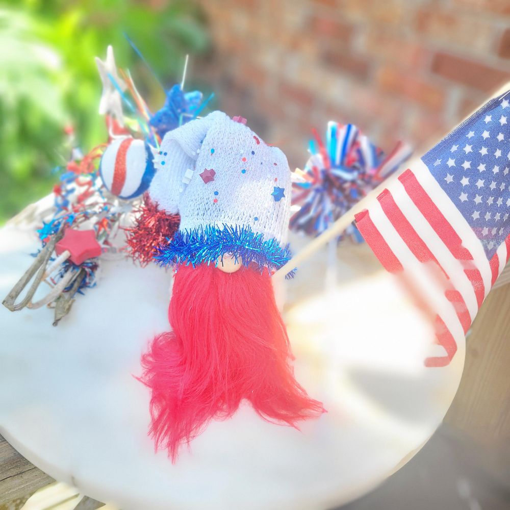 4th Of July,Patriotic, Independence Day, 6" Gnome Decor, Han...
