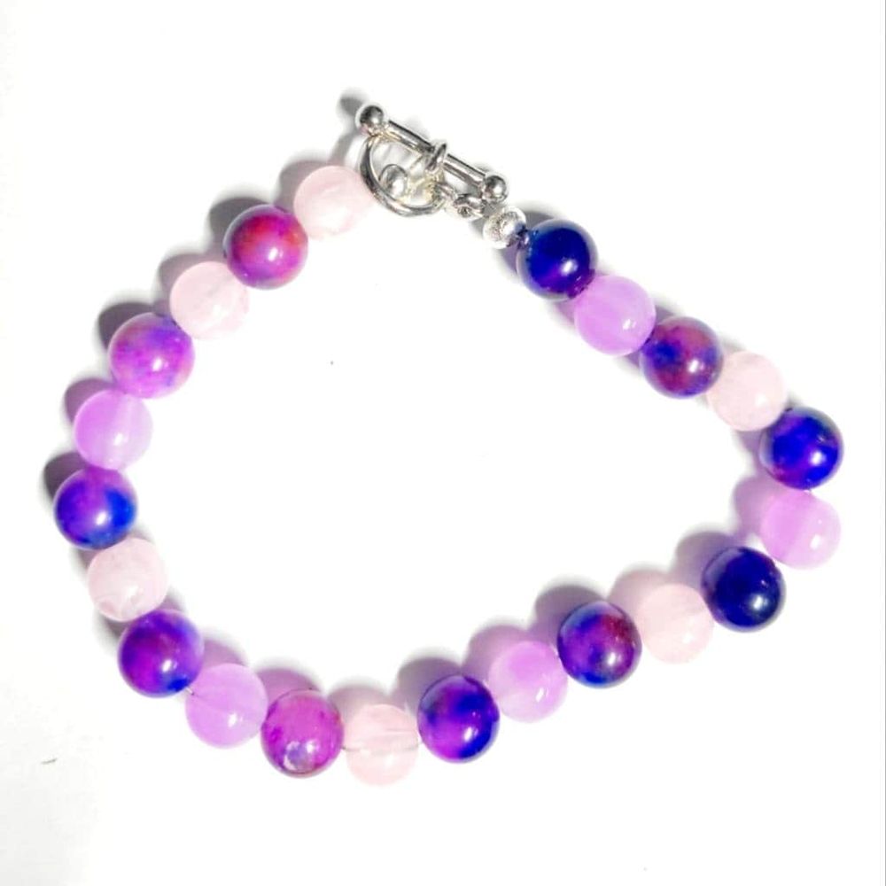 Natural Sugilite Rose Quartz Amethyst Crystsls Beaded Wire B...