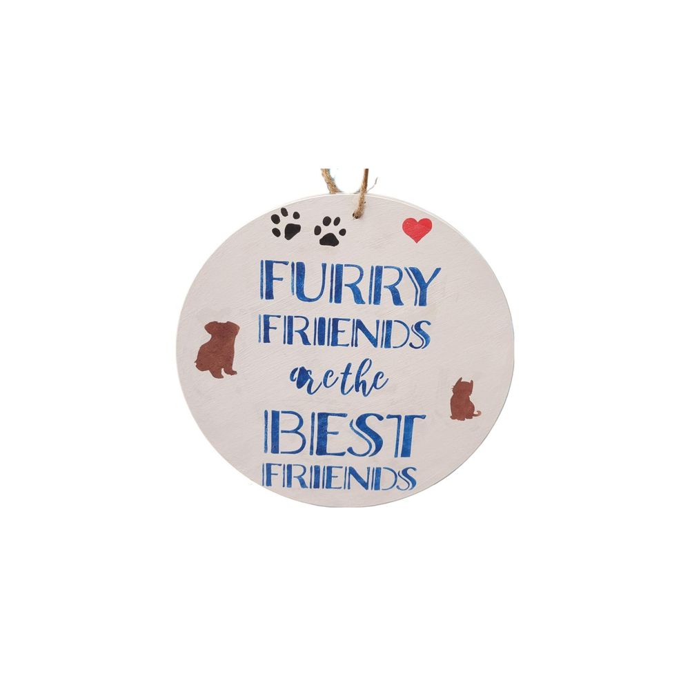 Furry Friends are the best of fruends wood wall decor sign