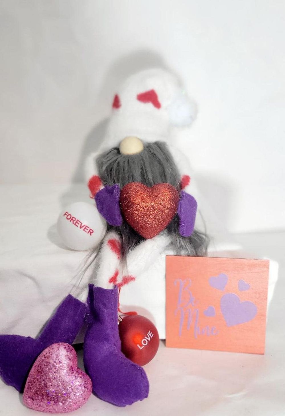Hand crafted Valentine's Day Gnome with heart