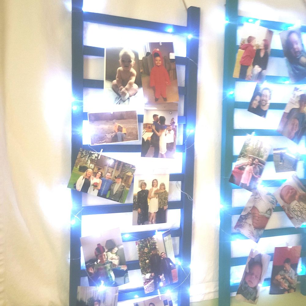 Ladder photo display solid wood 1 of 2 of a kind repurposed ...