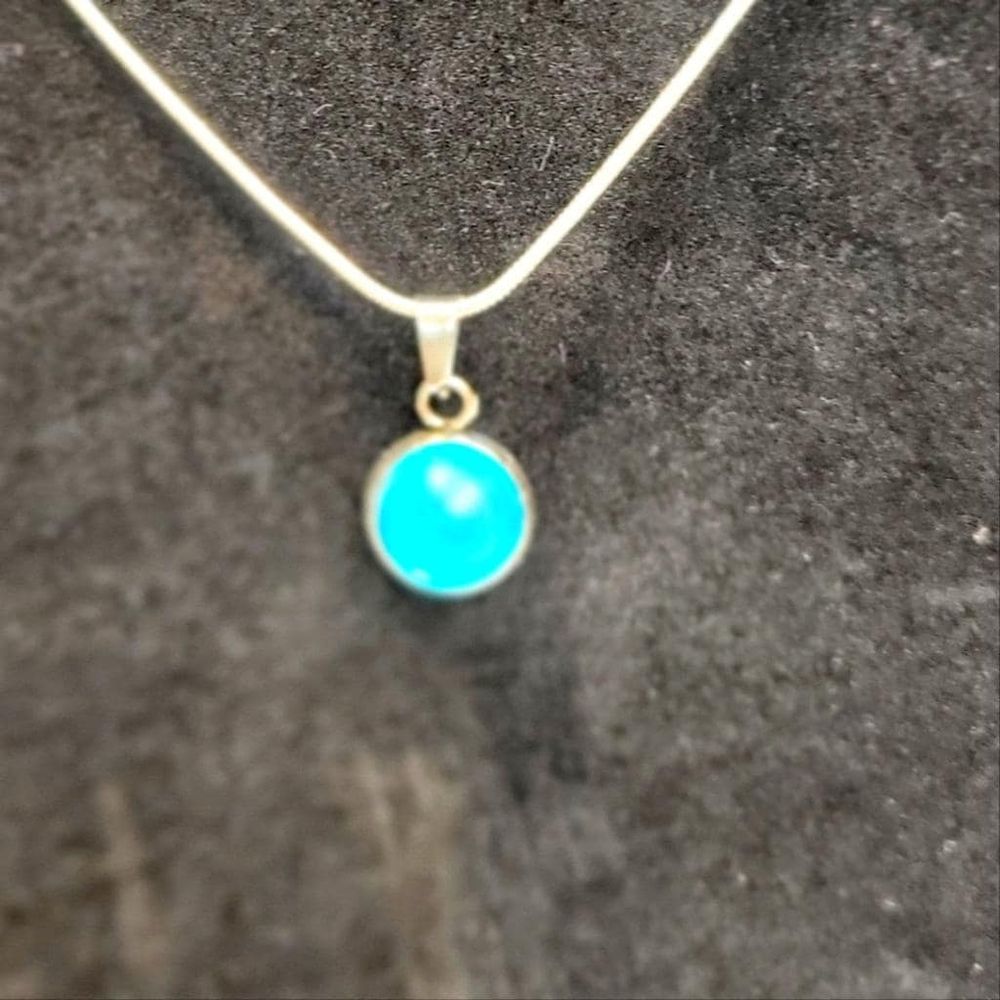 Light blue crystal rhinestone 925 stamped sterling silver ne...